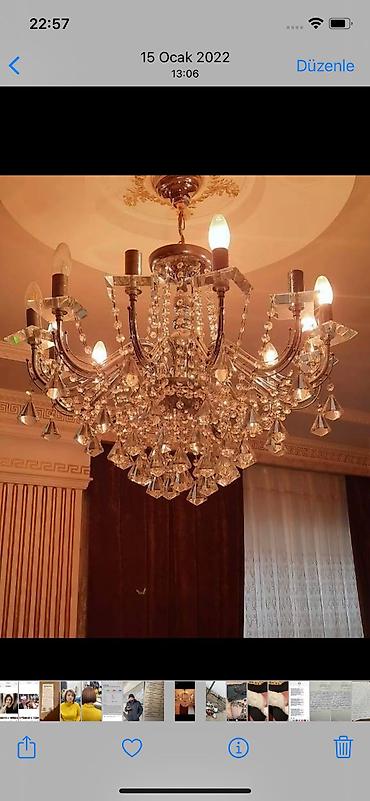 İşıqlandırma: Çılçıraq, 10 və daha çox lampa, Xrustal — 1