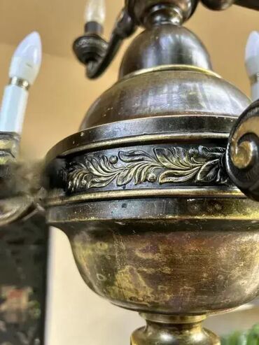 RS - Antique Chandeliers: Stari mesingani luster - 9 sijalica - MOGUĆ PREVOZ U dobrom stanju 💎 — 3