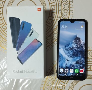 rəsmi note 8 pro: Xiaomi Redmi Note 8T, 32 GB, rəng - Göy, 
 Sensor, Barmaq izi, İki sim kartlı