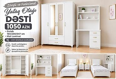 madeyra paltar dolabi: Zövqlü və funksional Yataq Otağı Dəsti • Qiymət: 1050 AZN • Dəst — 1