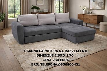 Ugaone garniture: Ugaona garnitura na razvlačenje - Dimenzije: 2.60 x 1.70 m - Siva — 10