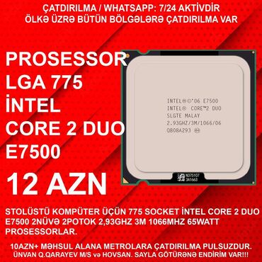 Operativ yaddaş (RAM): Prosessor Intel Core 2 Duo Core 2 Duo E7500, 2-3 GHz, 2 nüvə, İşlənmiş