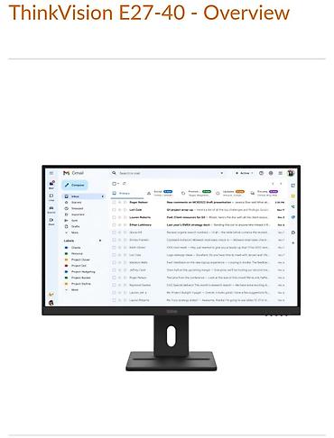 игровой монитор: Lenovo ThinkVision E27-40 (64BDGAT4EU) monitor - Ekran: 27" 2.5K IPS — 4