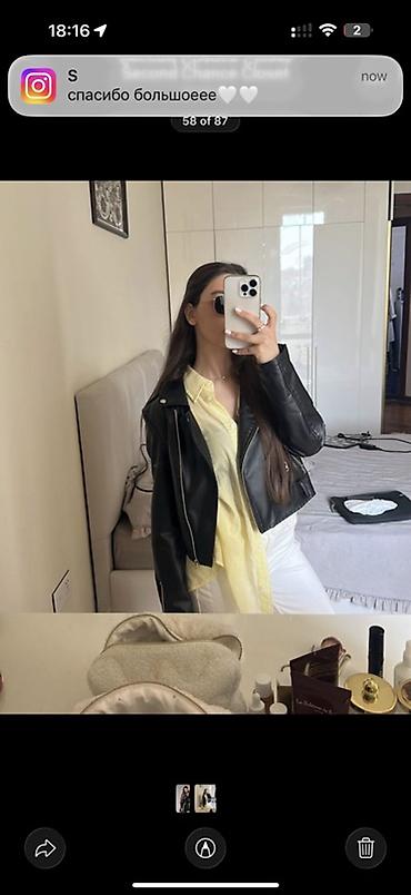кожанная куртка: Dəri kurtka – qadın üçün klassik qara motosiklet modeli. Yumşaq və — 1
