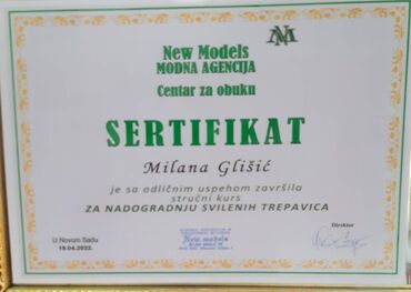 Obuka i kursevi: Izdajemo Sertifikate New Models World Academy 	Novi Sad (Srbija, Novi