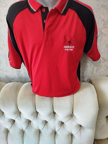 Kişi geyimləri: Redback Golf Club polo köynəyi - Rəng: qırmızı, qara və boz detallı - — 1
