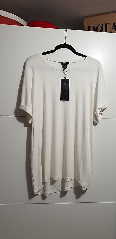 Majice kratkih rukava: Bela majica siroka AMISU,model sa miš rukavima. - Kroj — 2