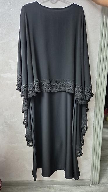 Hicab: Qara abaya/panço-stil paltar - Rəng: klassik qara - Kəsim: sərbəst — 2
