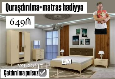 loft мебель: İkinəfərlik çarpayı, Dolab, Termo, 2 tumba, Azərbaycan, Yeni