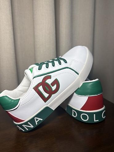 сланцы nike: Белые низкие кроссовки Dolce&Gabbana. - Дизайн: контрастные — 2