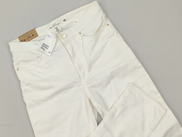 spodnie z zamkiem z boku h m: H&M L.O.G.G., Material trousers for women, size L (EU 40)