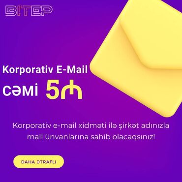 Başqa xidmətlər: Cəmi 5 manata korporativ email və hostinq xidməti istəyirsiniz? 💼