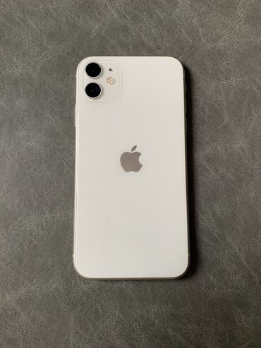 ıphone 11: IPhone 11, Б/у, 64 ГБ, Белый, Защитное стекло, Коробка, 77 %