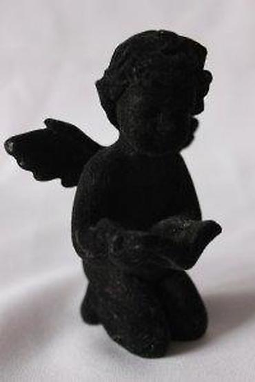 Figure: STARA FIGURA CRNI ANĐEO, GIPS I PLIŠ, RARITET | Stara drvena figura — 14