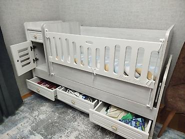 Beşiklər: Oğlan və qız üçün, İşlənmiş, Dördbucaq, Beşik, Dəst ilə, Matras ilə, Yellənmə mexanizmsiz — 1