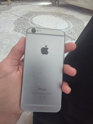 посудомоечная машина в рассрочку бишкек: IPhone 6, Колдонулган, 32 ГБ, Күмүш, 90 %