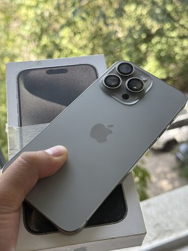 нож для суши: IPhone 15 Pro Max, Колдонулган, 256 ГБ, Natural Titanium, Куту, 89 %