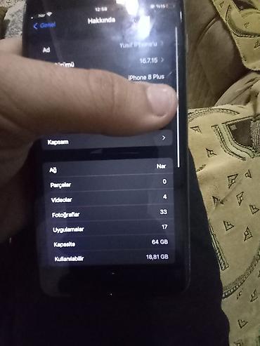 Apple iPhone: IPhone 8 Plus, 64 GB, Qara, Barmaq izi — 7