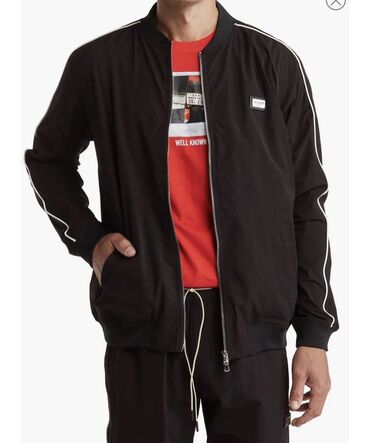 куртка поло: Толстовка, С надписью, цвет - Черный, L (EU 40), XL (EU 42)