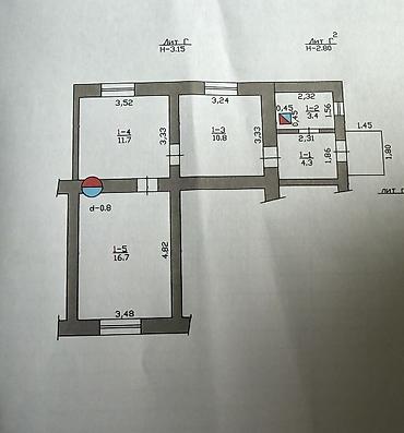 Продажа полдома: Продаю 2х комнатный дом барачного типа в Кызыл-Аскере,по улице — 13