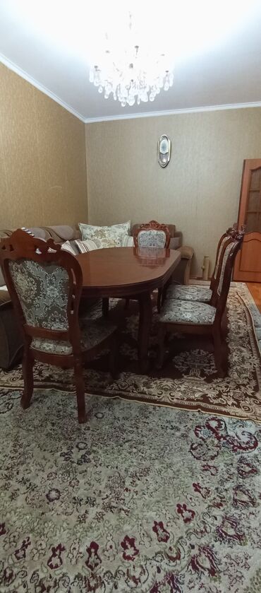 Комплекты столов и стульев: Кухонный стол и стул, цвет - Коричневый