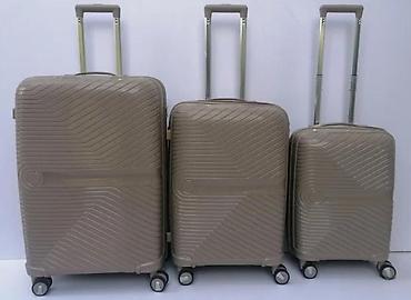 Putni koferi i torbe: Komplet kofera – 3 veličine, bež boja - Materijal: tvrda školjka — 4