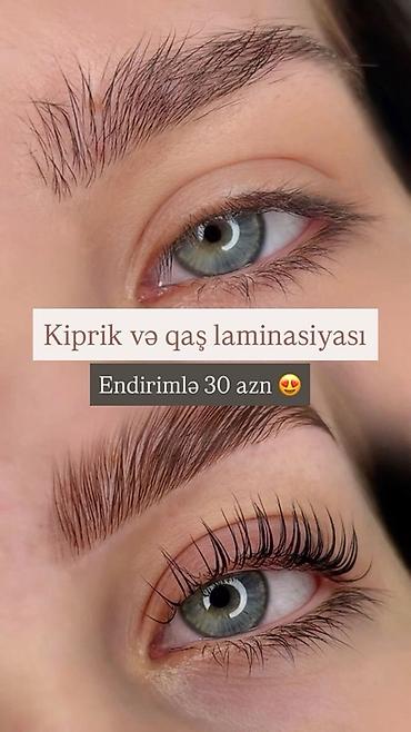 tük effekti qaş: Kiprİk və qaş laminasiyası xidməti - Təhlükəsiz formul ilə — 1