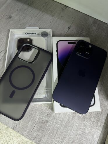 айфон 5 телефон: IPhone 14 Pro Max, 1 ТБ, Deep Purple, Заряддоочу түзүлүш, Коргоочу айнек, Каптама, 84 %