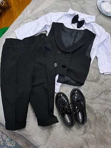 Uşaqlar üçün digər geyimlər: Oğlan uşağı uçün dəst - Qara qalstuk-kəpənək. - Laklı qara — 2