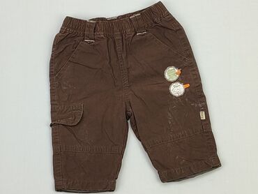 jeansy brązowe: Niemowlęce spodnie materiałowe, 0-3 m, 56-62 cm, stan - Dobry