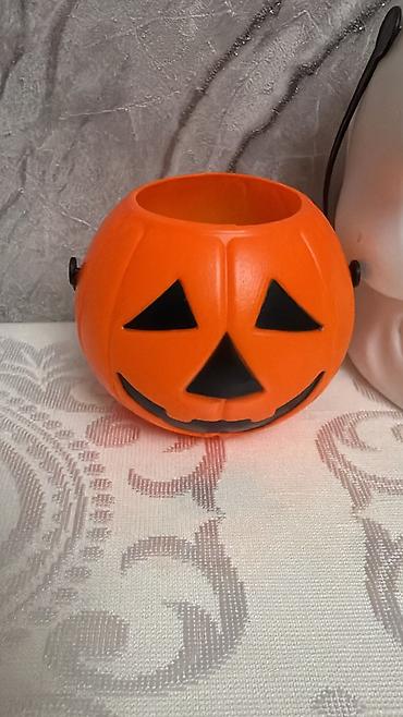 goz muncuq: Halloween mövzulu balaca balqabaq vedrəsi/şamlıq. - Material: yüngül — 1