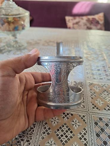 generator aksa: Sovet dövrünə aid metal stəkanaltı (podstakannik) - Material — 3