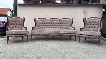Stilske garniture: Stilska garnitura - trosed i dve fotelje - KAO NOVA 🛋️✨ Trosed sa dve — 2