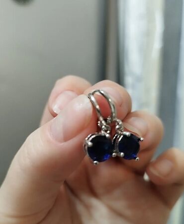 Наборы украшений: Комплект из серебра 925 пр💫. серьги + цепочка с кулончиком. вставка — 11