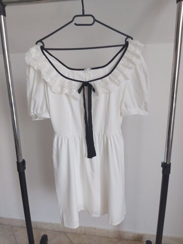 haljina od pliša: M (EU 38), color - White, Other style, Short sleeves