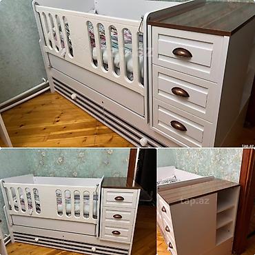 Мебель: Beşik – 70 AZN - Material: MDF/taxta kombinasiyası; korpus ağ rəngdə — 1