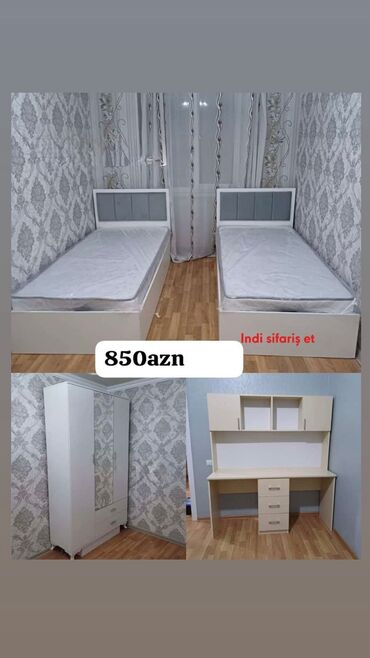 Yataq otağı dəstləri: 2 təknəfərlik çarpayı, Dolab, Yeni lalafo.az -da Yataq otağı dəstləri: 2 təknəfərlik çarpayı, Dolab, Yeni