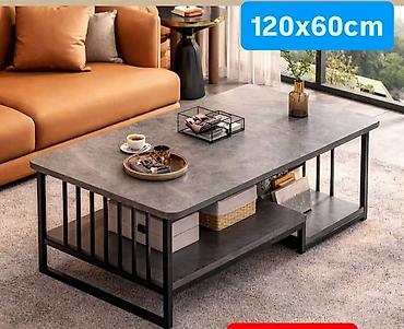 Stilski klub stolovi: Klub sto 120 × 60 cm – moderni dizajn sa dodatnom policom - — 2