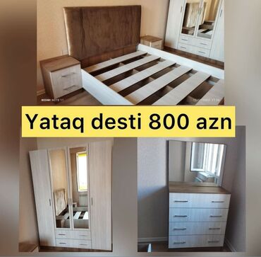 Yataq otağı dəstləri: İkinəfərlik çarpayı, Termo, Dolab, 2 tumba, Azərbaycan, Yeni — 21