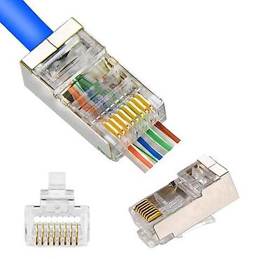 Соединители для проводов: Экранированные коннекторы RJ45 для витой пары - Тип: разъём RJ45 8P8C — 1