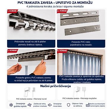 lidl kućni aparati: PVC trakasta zavesa po meri – 1230x2150 mm | Inox nosači Prodaje se — 4