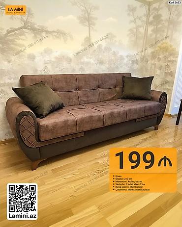 Divan – rahat və funksional model - Ölçü: 210 sm - Mexanizm: açılan