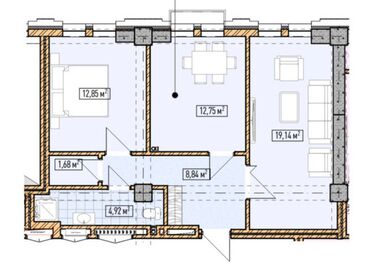 Продажа домов: 2 комнаты, 60 м², Элитка, 2 этаж, ПСО (под самоотделку)