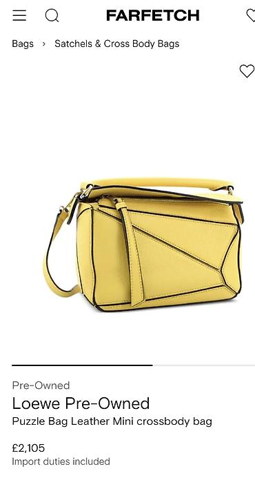 Torbe: LOEWE mini puzzle satchel žuta torba. Nosi se u ruci, vintage model — 8