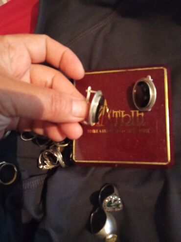 Серебряные кольца: 925 серебро с натуральными камнями, эксклюзив черные серьги топаз — 10