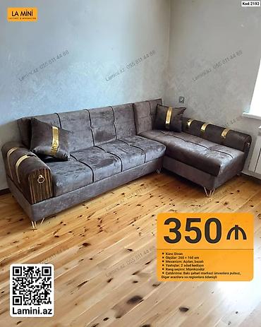Divanlar: Künc divan – Kod: 2192 - Ölçülər: 260 × 160 sm - Mexanizm: açılan — 1