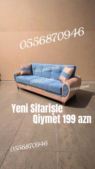 Sifarişlə divanlar: Divan, Qonaq otağı üçün, Parça, Bazalı, Açılan — 4