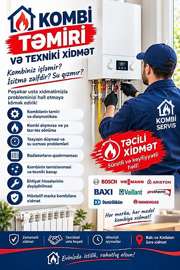 kombi temiri: Kombi təmiri və texniki xidmət Peşəkar usta xidmətləri ilə hər marka — 1