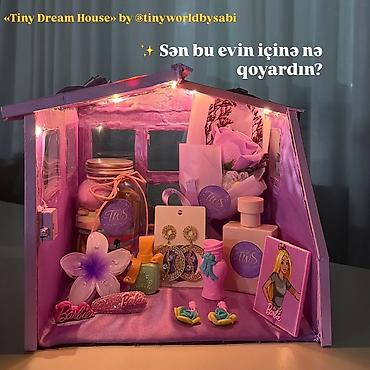 lent guller: “Tiny Dream House” – dekorativ mini ev qutusu (işıqlı) - — 1