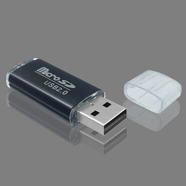 флешка 32г: Card Reader USB2.0 TF-картридер с двойной пластиной, металлический юсб